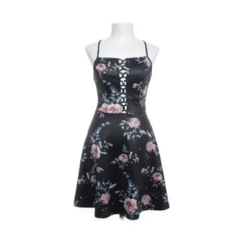 Charlotte Russe XL black floral scuba dress
